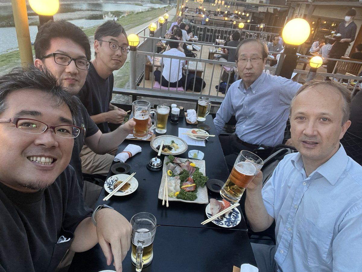 Welcoming Christian <a href="/MOF_IMAP/">MOF@IMAP</a> in Kyoto!! Great lecture and great foods on the Kamo river terrace.