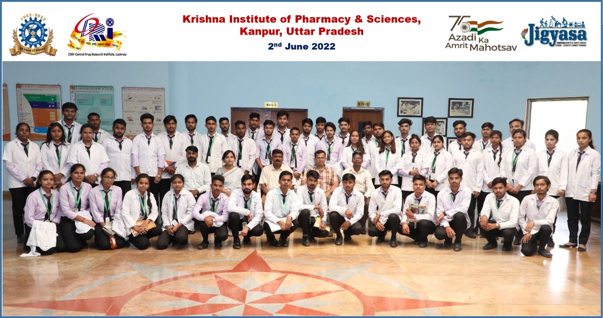 CSIR_CDRI's tweet photo. A batch of fifty-eight students of B. Pharm. (2nd Year) along with two faculties from #Krishna_Institute_of_Pharmacy_and_Sciences, #Kanpur, #UttarPradesh has visited @CSIR_CDRI #Lucknow today in #Student_Scientist_Connect_Program
#AzadiKaAmritMahotsav
@CSIR_IND @CsirJigyasa https://t.co/3SaiO5Tj7e