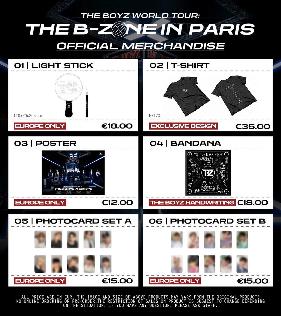 THE BOYZ WORLD TOUR : THE B-ZONE IN EUROPE🌐 OFFICIAL MERCHANDISE