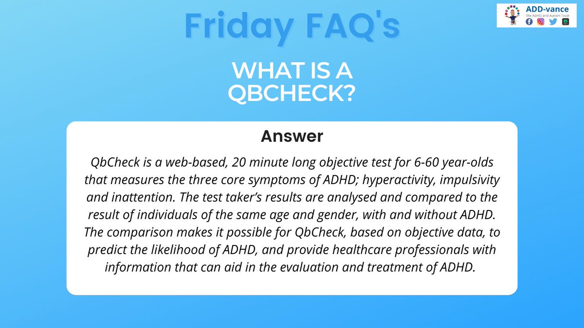 VanceAdd's tweet photo. ADD-vance was the first certified provider of the QbCheck in Hertfordshire. You can find out further information here on our website https://t.co/zymDVjSlW3
#ADDvance #neurodiversity #herts #ADHD #autism #hertfordshire #asd #adhdawareness #SEN #neurodiverse #Qbcheck https://t.co/LnxSafT6Zh