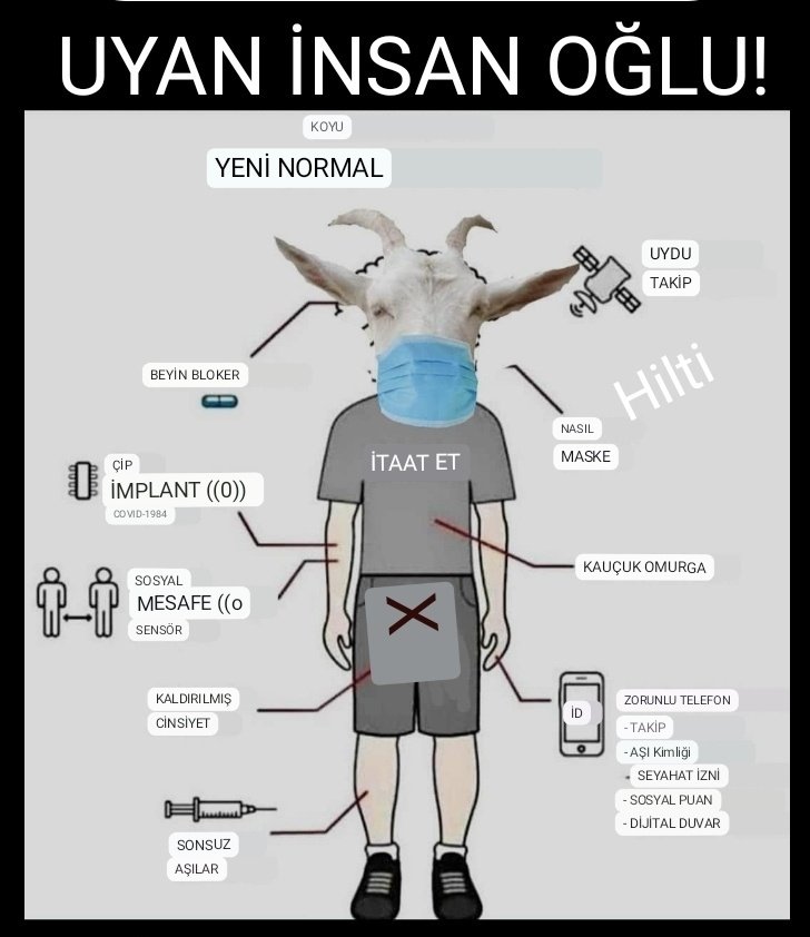 ‼️UYAN ADEM OĞLU!
ŞEYTANLARIN SENİN İÇİN HAZIRLADIĞI GELECEK BU.

UYDU TAKİP
BEYİN BLOKER
ÇİP İMPLANT ((0)) COVID-1984
SOSYAL MESAFE SENSÖRÜ 
KALDIRILMIŞ CİNSİYET
KAUÇUK OMURGA
İD (AŞI KODU)
ZORUNLU TELEFON
TAKİP
AŞI Kimliği
SEYAHAT İZNİ
SONSUZ AŞILAR
SOSYAL PUAN - DİJİTAL DUVAR