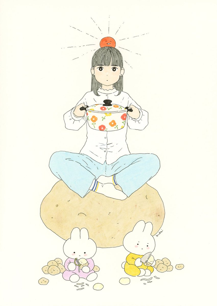 「展示の絵 : じゃがいもを煮る日。 」|あわいのイラスト