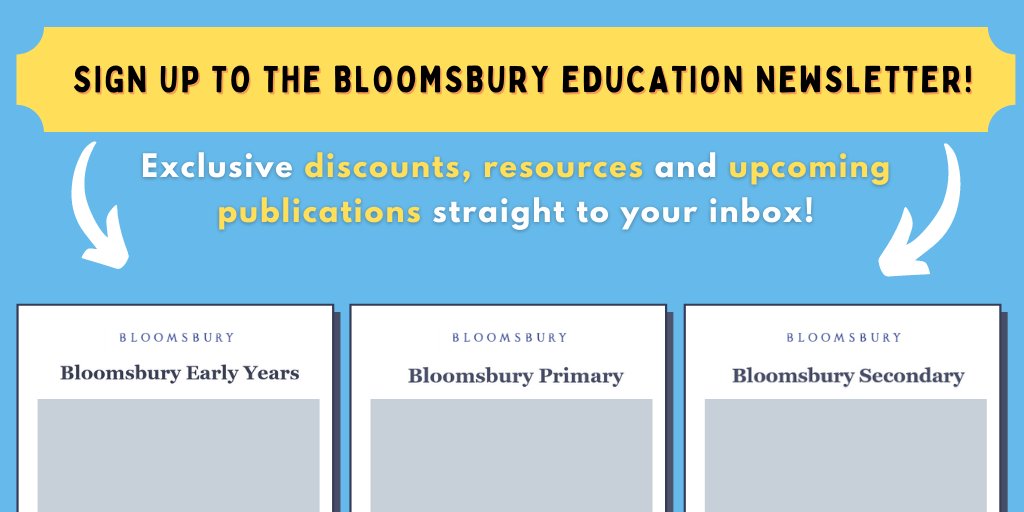 BloomsburyEd's tweet photo. Want to grab exclusive discounts, resources and know all about our upcoming publications first?
Don't miss out and sign up to our Bloomsbury Education email newsletters full of fun stuff here ➡️ https://t.co/Kc6offiqNn
#EduTwt #TeacherTwitter #EduTwitter #Schools #Libarians https://t.co/Ezh1SlcdK2