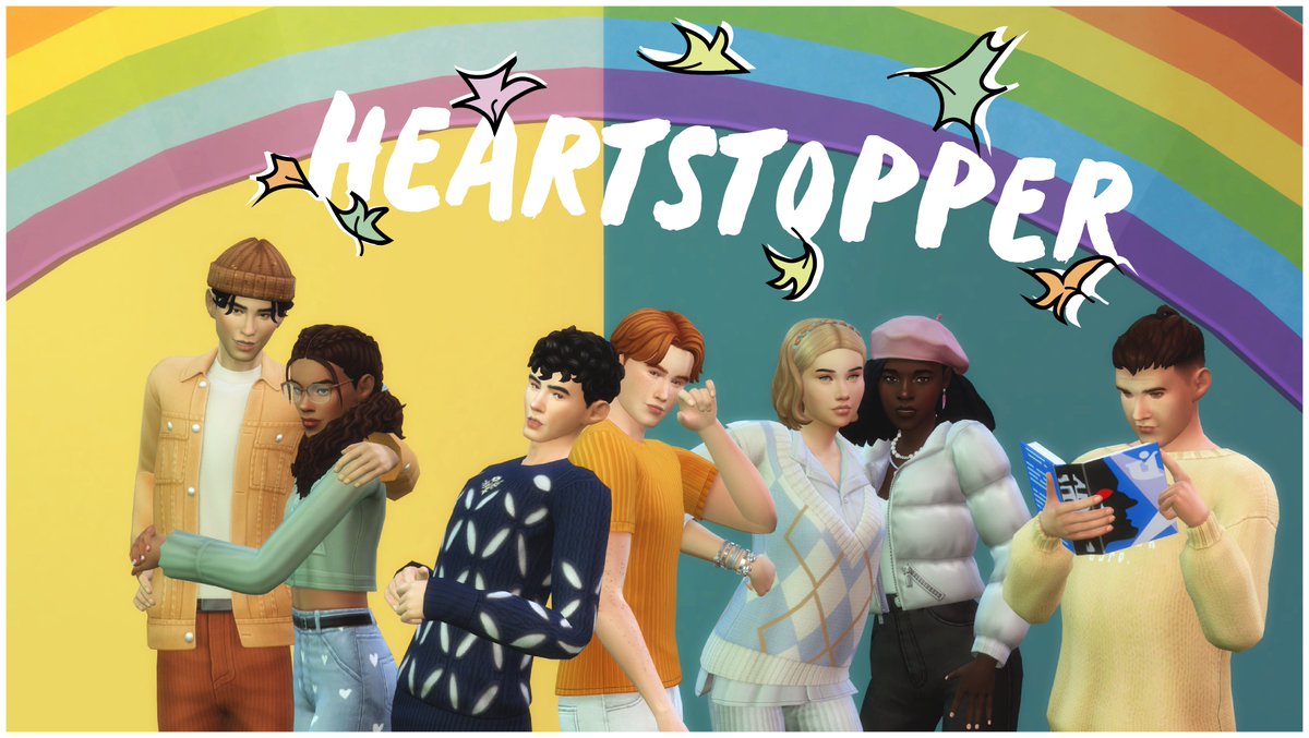 Jaybee772's tweet photo. Happy pride month🏳️‍🌈. Like many queer youths this year I have become a fan of @AliceOseman ‘’Heartstopper’ ’and so I couldn’t pass the idea to recreate the cast in the sims. #Heartstopper #pride #ShowUsYourSims #Sims4 @TheSims  @Sims_ANZ @TheSimmersSquad @SimsCreatorsCom https://t.co/otnk0ONvoU