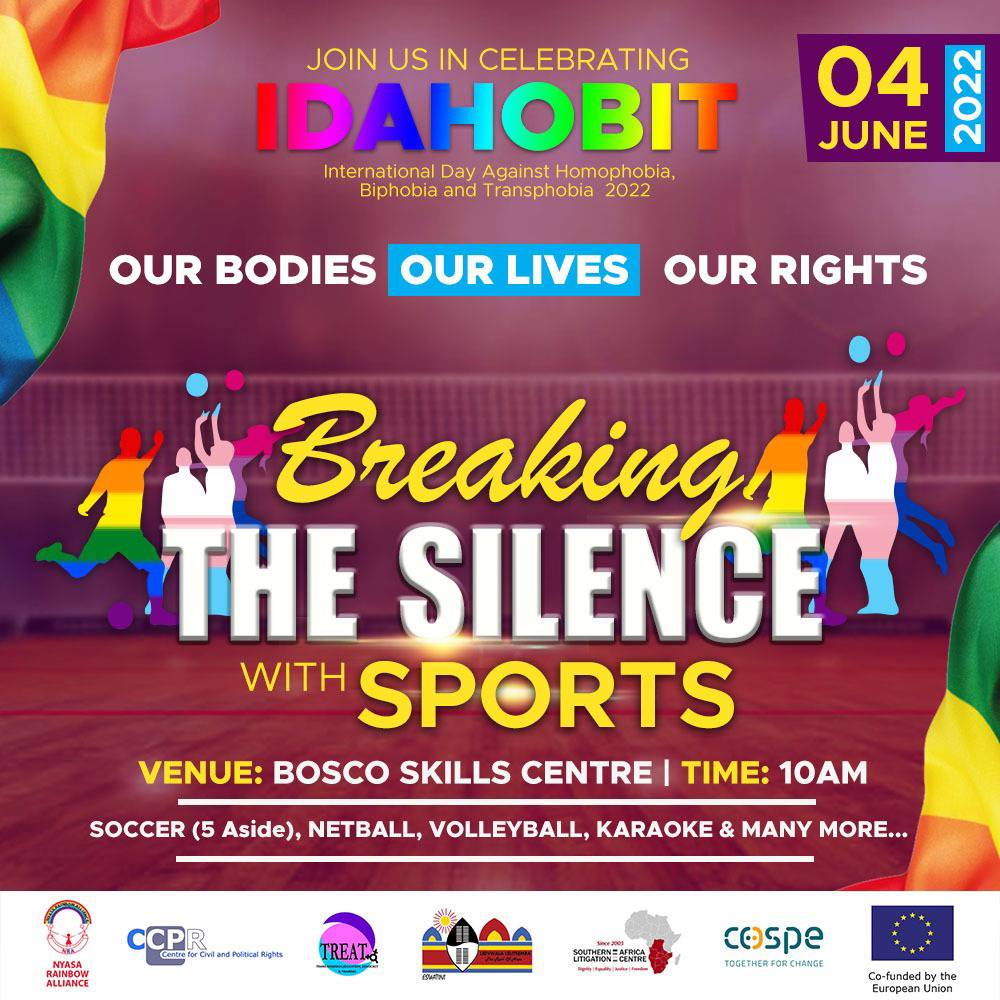 <a href="/TheRockOfHopeSD/">The Rock of Hope</a> raising awareness for the #LGBTQ Rights in Eswatini through the IDAHOBIT sports day this Saturday 4th of June 2022. Also kicking of #PrideMonth  🌈🦄. <a href="/EUinEswatini/">EU in Eswatini</a> <a href="/EUinMalawi/">EU in Malawi 🇪🇺</a> <a href="/EUinSA/">EU in SA</a> <a href="/euinzim/">EU Delegation to Zimbabwe 🇪🇺</a>  <a href="/Follow_SALC/">SALC</a> <a href="/cospe_swaziland/">COSPE Southern Africa</a> <a href="/treat_zim/">TREAT ORG</a> <a href="/RainbowNyasa/">Nyasa Rainbow Alliance</a> <a href="/CCPR_Centre/">CCPR Centre</a>