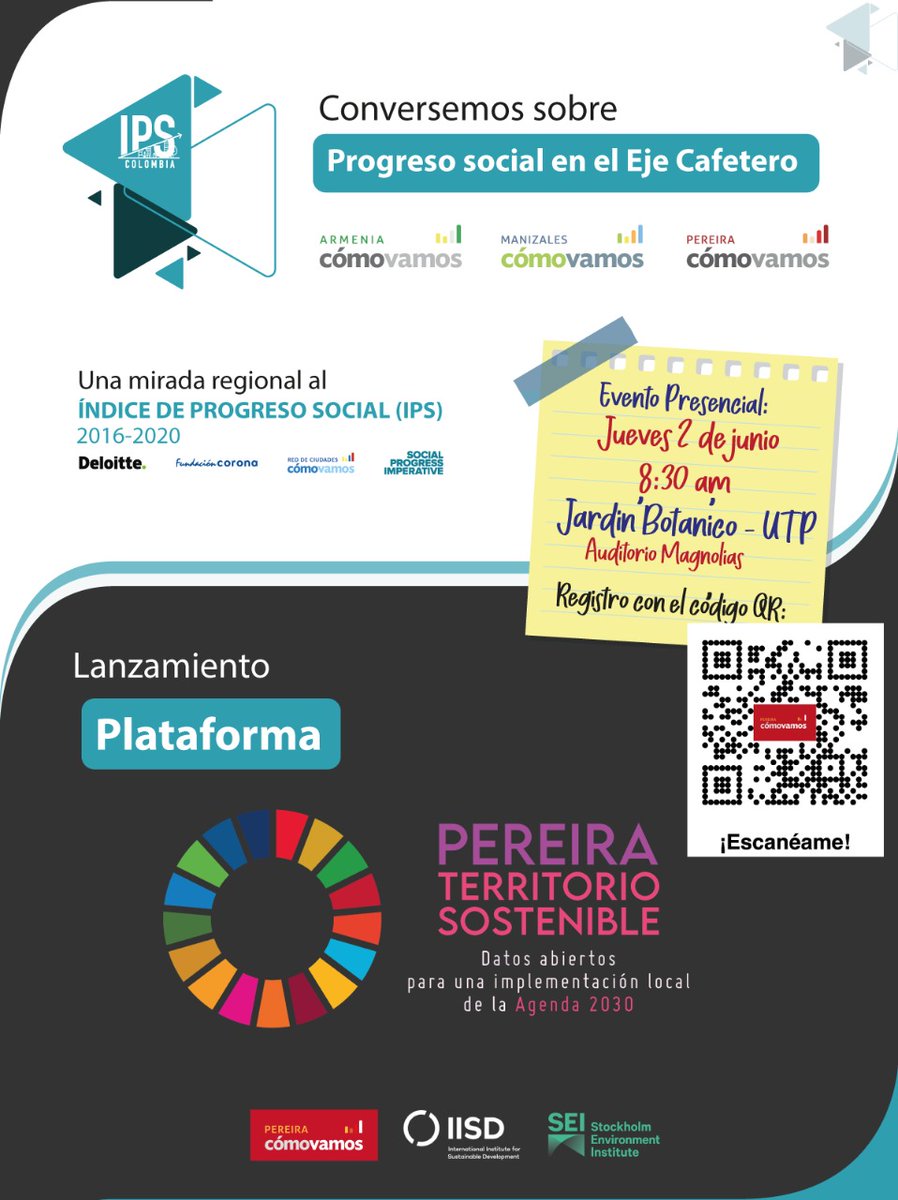 MzalesComoVamos's tweet photo. En pocos minutos daremos inicio al diálogo Conversemos sobre Progreso Social en el Eje Cafetero.
Conéctate en nuestras redes sociales y a través del Facebook de @PeiComoVamos
#IPSColombia #ProgresoSocial https://t.co/2CdITRNmdI