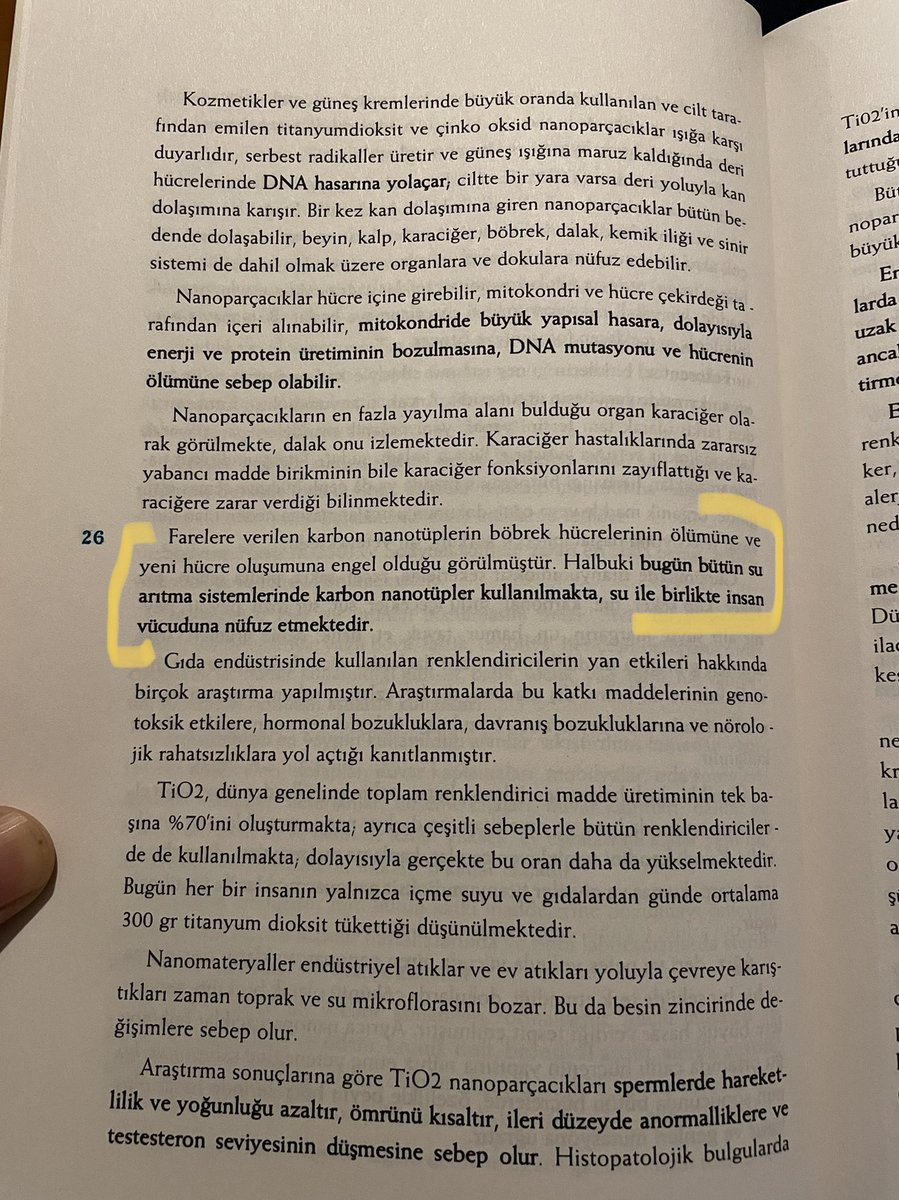 Hiltitr's tweet photo. ‼️SU ARITMA SİSTEMLERİ 
▪️A Salih’in 2007 yılında yayınlanan “Gerçek Tıp” kitabından.
▪️"Farelere verilen karbon nanotüplerin böbrek hücrelerinin ölümüne ve yeni hücre oluşumuna engel olduğu görülmüştür.
Halbuki bugün bütün su arıtma sistemlerinde karbon nanotüpler kullanılmakta, https://t.co/RmEiDvwp83