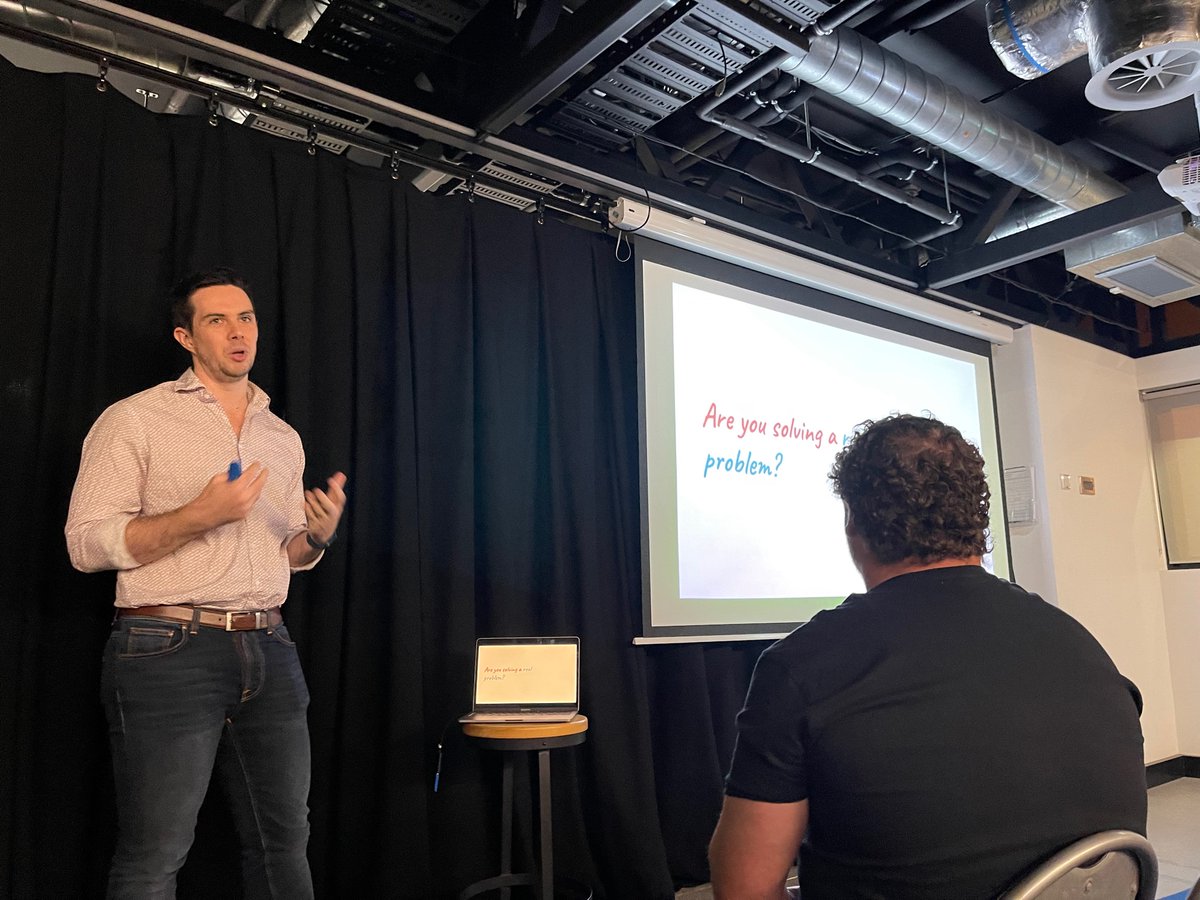 Awesome to see @elliot_c_smith present the journey building his AI startup <a href="/maxwell_plus/">Maxwell Plus</a> to “Coding from the Beach” meetup group. Legend!