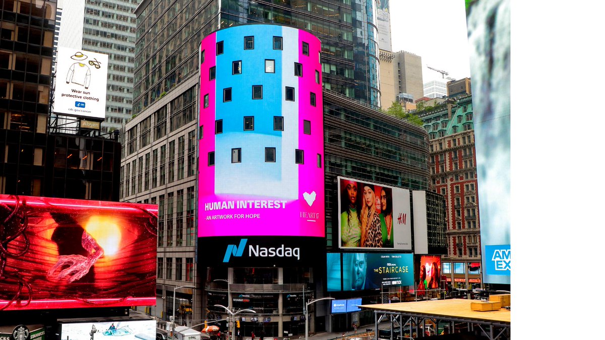 Following the UN building projection, “Human Interest” – a film art piece for hope and youth inclusion – now tours to reach the world’s decision-makers!

Today seen at Nasdaq Tower, Times Square, New York City! Thank you <a href="/Nasdaq/">Nasdaq</a> for enabling hope, creativity and youth inclusion.