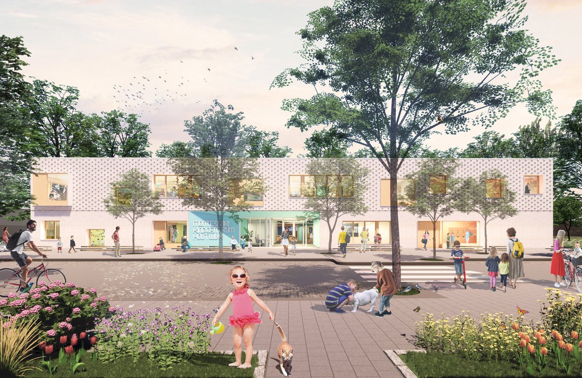 BDProtterdam's tweet photo. In opdracht van de @GemeenteDenHaag, Stichting Montessori Onderwijs Zuid-Holland en gro-up ontwerpt @BDProtterdam samen met @TRAJECTtweets, @PietersBouwTech en @DGMRadviseurs het nieuwe Montessori Kindcentrum Houtwijk in Den Haag. Het VO is af! https://t.co/FdHK2qCknj https://t.co/WbQXurIjJI