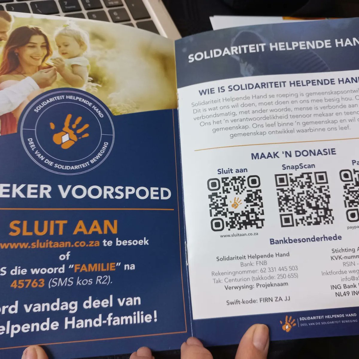 Maak so saam met <a href="/solhelpendehand/">Solhelpendehand</a> 'n verskil in jou gemeenskap. Besoek sluitaan.co.za <a href="/SolidariDirk/">Dirk Hermann</a> <a href="/SBeweging/">Solidariteit Beweging / Solidarity Movement</a>  <a href="/solidariteit/">Solidariteit</a>