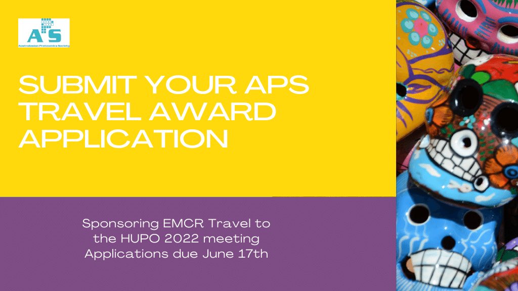 Don’t forget to submit your APS travel award applications due in 2 weeks!! #HUPO2022 #proteomics