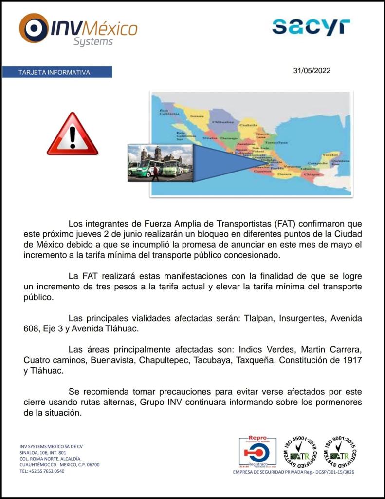 RadioInvolucrat's tweet photo. #Bloqueo de #transportistas SI SE LLEVARÁ A CABO #HOY 2 DE JUNIO
📛 Tomen #Precauciones 📛
👇🏻👇🏻👇🏻AFECTACIONES VIALES @SSC_CDMX  despliega operativo #vial. https://t.co/A3FvVCJjqO