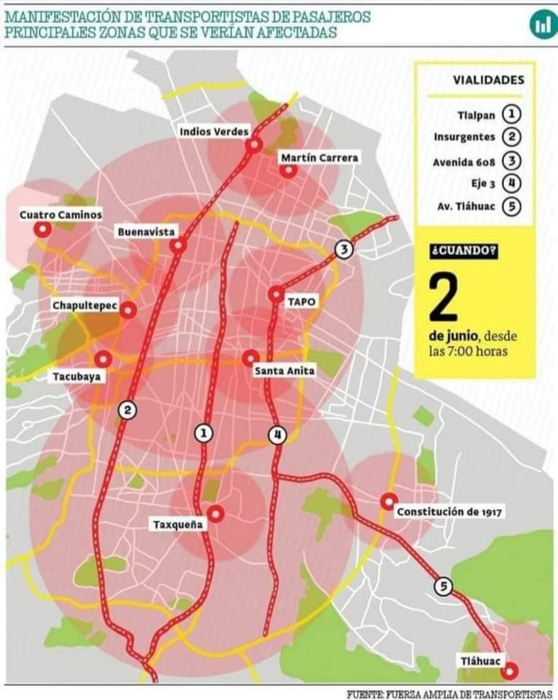 RadioInvolucrat's tweet photo. #Bloqueo de #transportistas SI SE LLEVARÁ A CABO #HOY 2 DE JUNIO
📛 Tomen #Precauciones 📛
👇🏻👇🏻👇🏻AFECTACIONES VIALES @SSC_CDMX  despliega operativo #vial. https://t.co/A3FvVCJjqO