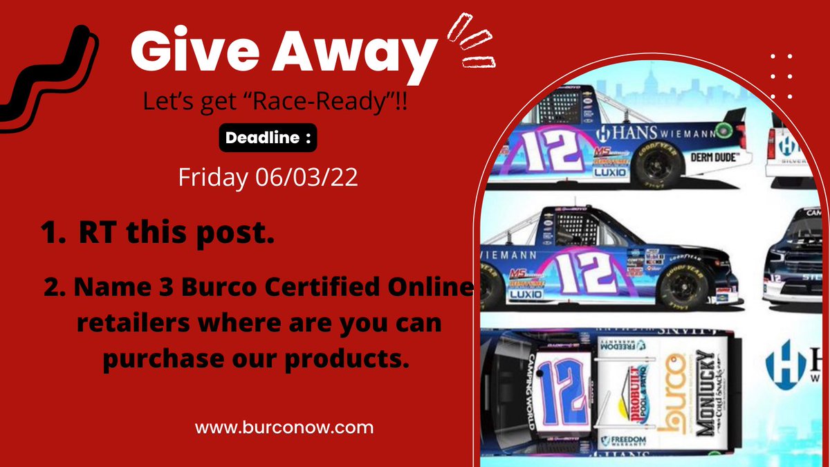 BurcoMirrors's tweet photo. Answer in the comments section, and Friday 5 winners will be drawn. #NASCAR #ContestAlert #mirrorglassreplacement #madeinthe🇺🇸 https://t.co/SHdncjctJf