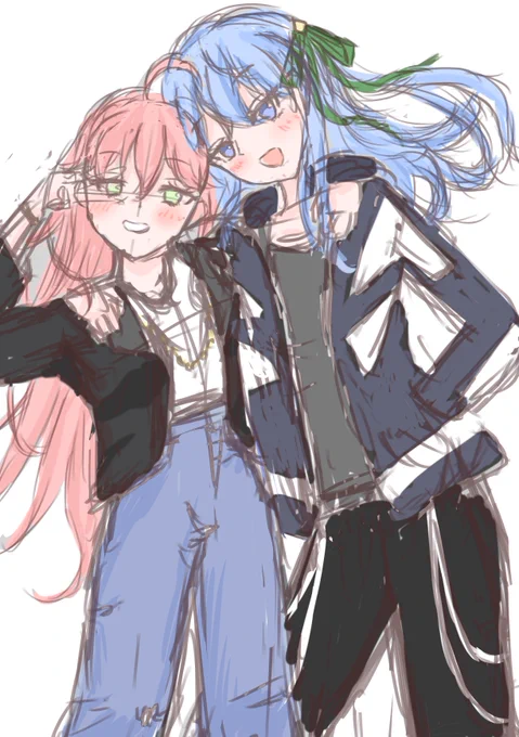 営業てぇてぇ体調崩してるんでここまで#カラーラフ #ラフ画 