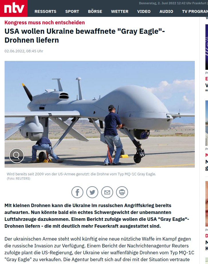 #USA: Wir liefern nix, das Moskau erreichen kann.

Auch #USA: Wir liefern MQ-1C #GrayEagle - Drohnen.