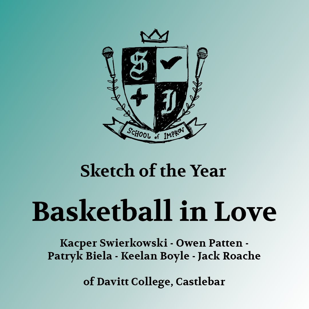 Absolutely thrilled to announce the winners of Sketch of the Year to TY students of <a href="/DavittCollege/">Davitt College</a>

The sketch can be found on any of our socials, it is absolutely brilliant and hilarious.

Give it a watch!!