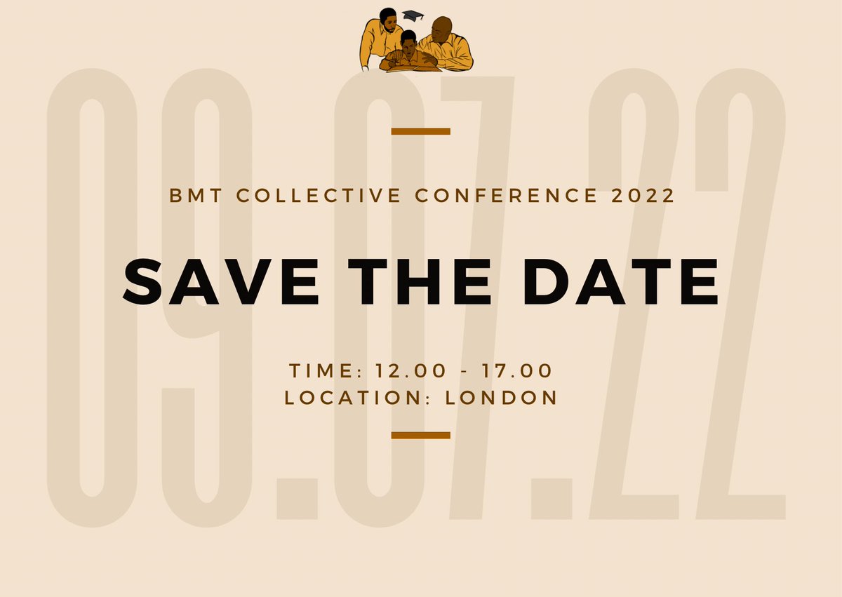 📣📣Calling ALL Black Male Educators… SAVE THE DATE 🗓

Sat 9th July, BMT are holding their first annual conference in London. 

Solely for Black Male Educators this is an opportunity to network, reflect, share and celebrate!

Tag a black male educator!

eventbrite.co.uk/e/bmt-collecti…