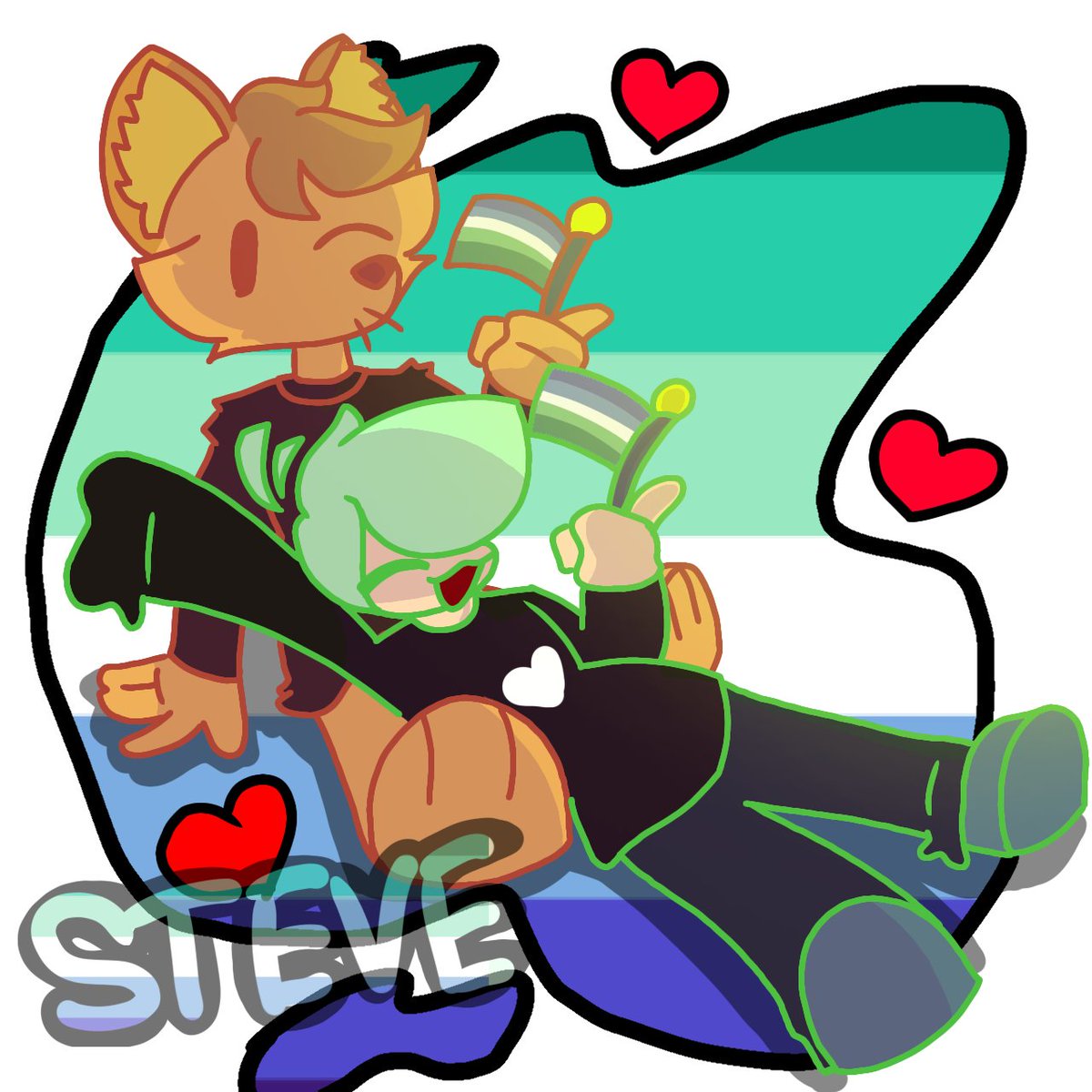 Steve_VsMod's tweet photo. Happy Pride Month human and furries!Me and my boyfriend hope your day was okay! https://t.co/h9ZQzNYGCP