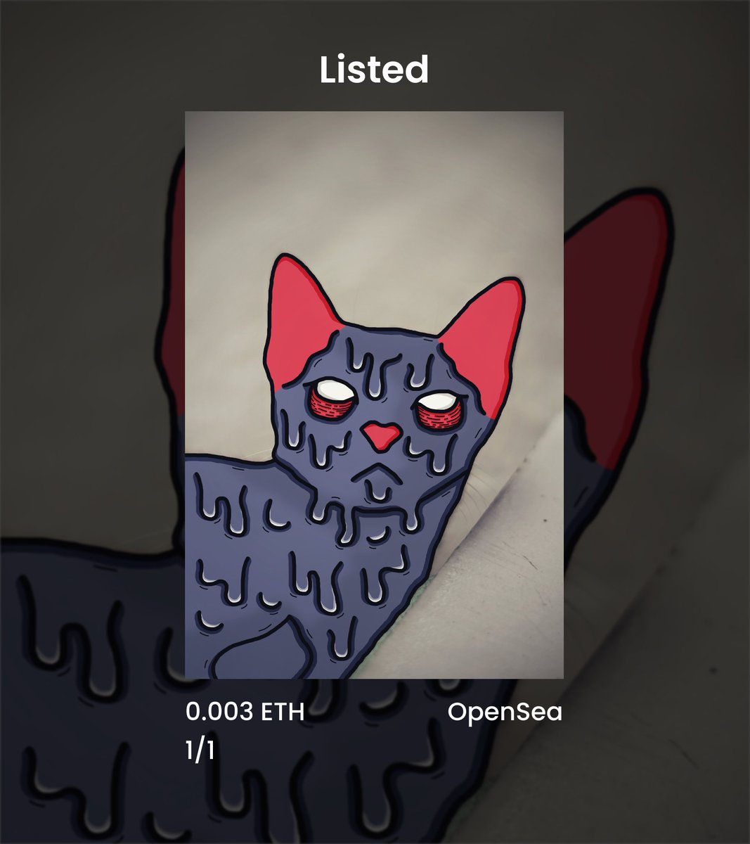 catwelist_nft's tweet photo. NEW DROP
Catwelist #08 is now available for adoption on @opensea

0.003 ETH
Polygon (no gas fee)
1/1 edition

Link: https://t.co/yXWMXIeZ34

-
#nft #nftart #nfts #nftcommunity #NFTcollections  #nftartist #nftcollectors #nftdrop #nftcollectibles #nftartgallery #nftartists https://t.co/lECVJTOpG7