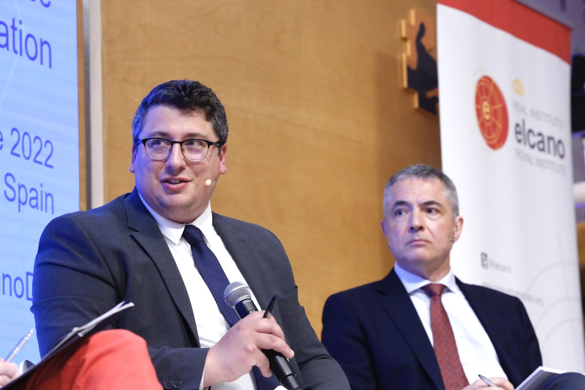 rielcano's tweet photo. .@DanielFiott says that in the era of global global competicion, we need to have the tools available to act much quicker than we are doing and to adapt in high intensity environments. To do so, we need big investments in defence innovation and investing in the right way. #InnoDef https://t.co/U0sOUBL9Af