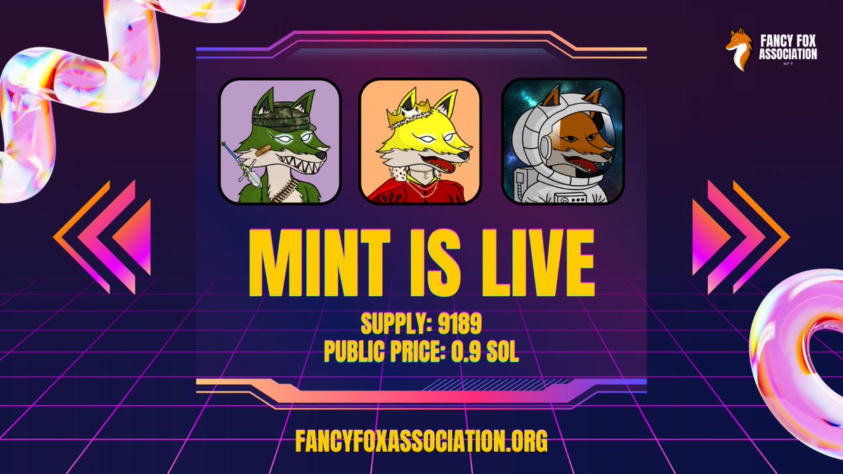 MINT IS NOW LIVE🚀🚀

Mint site: fancyfoxassociation.org

#livemint #publicmint