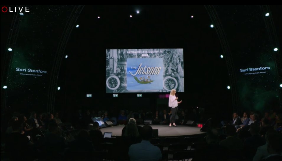 WithSecure's tweet photo. @Matt_Rosenquist Predicting the future requires a vision, says @virtualwonder at #SPHERE22. 

For instance, video phones, service robots, and telehealth... all predicted by The Jetsons. https://t.co/DC2VruElp9
