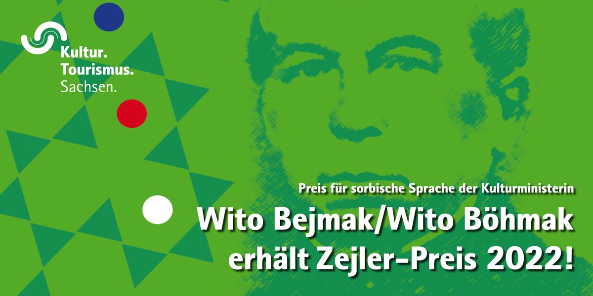 smktsachsen's tweet image. 🎉Wjele zboža! Herzlichen Glückwunsch Wito Bejmak/Wito Böhmak zum #Zejler-Preis 2022! Den Preis für #sorbisch|e Sprache d Kulturministerin erhält d Informatiker für sein Wirken als Wegbereiter für Gebrauch d sorbischen Sprache gerade in d digitalen Welt.@domowina @serbskiinstitut