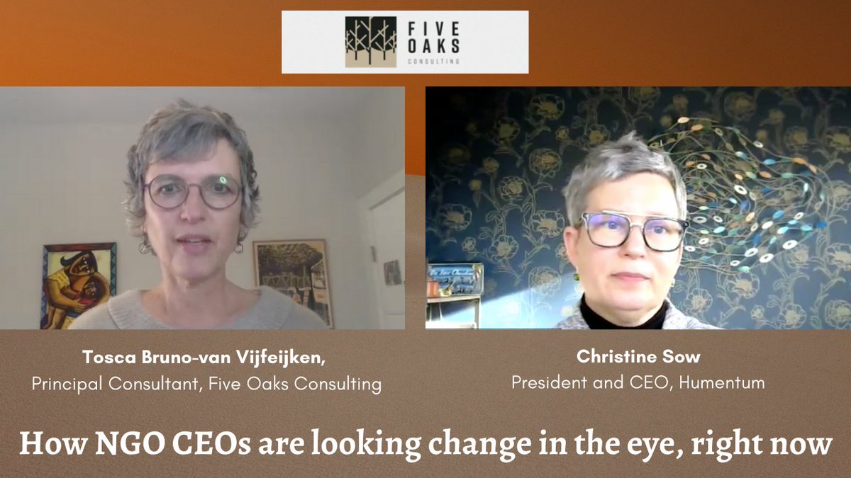 Tosca5Oaks's tweet photo. NGO operating models - how CEOs are thinking about changing them, right now? My newest #NGOSoulAndStrategy #podcast interview with @ChristineSow of @Humentum.
What are actual *operational level* types of change going on? And what should be next frontier? https://t.co/C6s6YDvigX https://t.co/Bybm90M5Kr