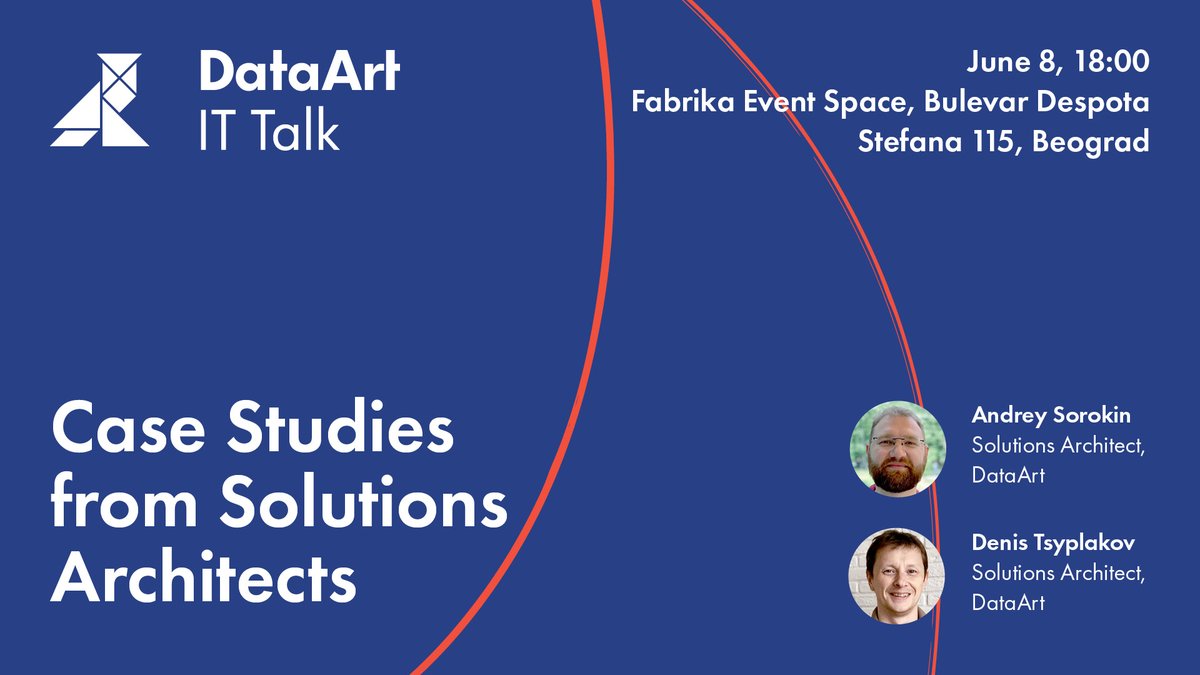 On June, 8 we invite you to an IT talk with DataArt Solutions Architects in Belgrade! 📢 Experts that largely determine how a software product looks like will share their recent experience in solving non-trivial tasks. dataart.team/en/events/it-t…