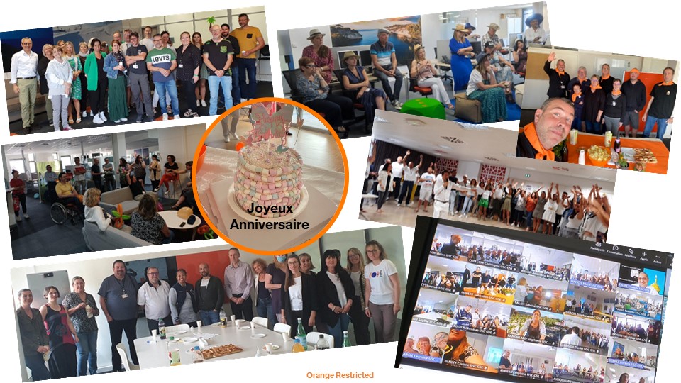 Les équipes de l’Unité de Service Client Grand Sud-Est soufflent leur 1ère bougie ! Un collectif engagé pour offrir une relation client d’excellence.
Tous réunis pour fêter ensemble cet évènement depuis nos 21 sites. 
<a href="/OrangeAuRA/">Orange Auv-Rh-Alpes</a> <a href="/OrangePACA/">Orange PACA</a> @OrangeFrance
#ExperienceClient