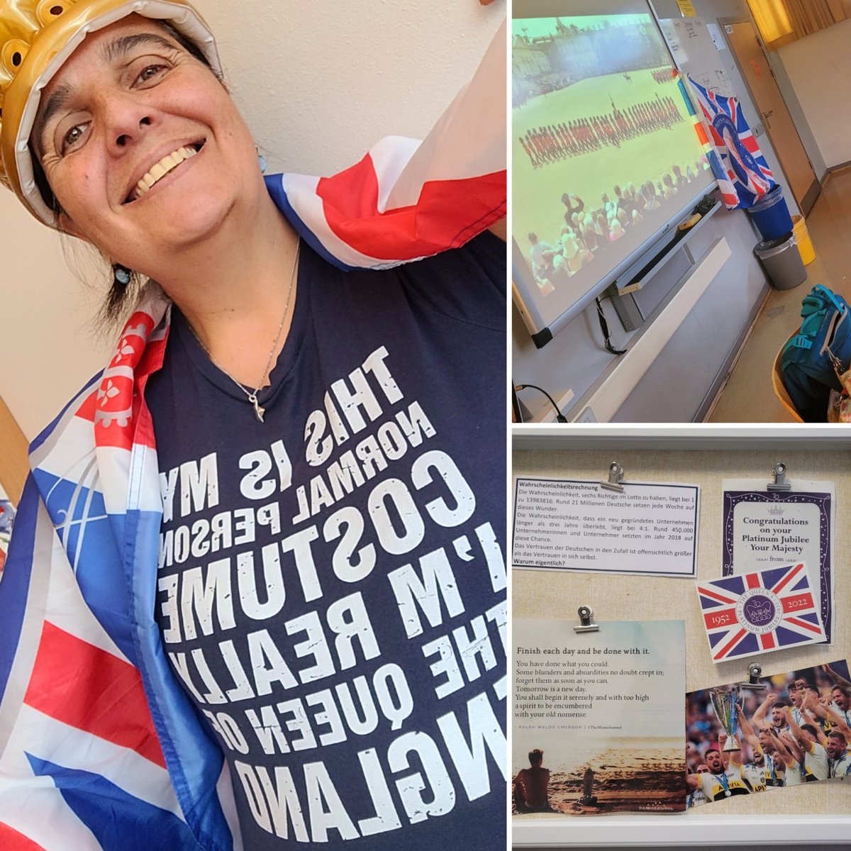 MrsStoffregen's tweet photo. meanwhile at school #PlatinumJubilee #twlz #teachingELA #tlapGer https://t.co/sjEidySGuk