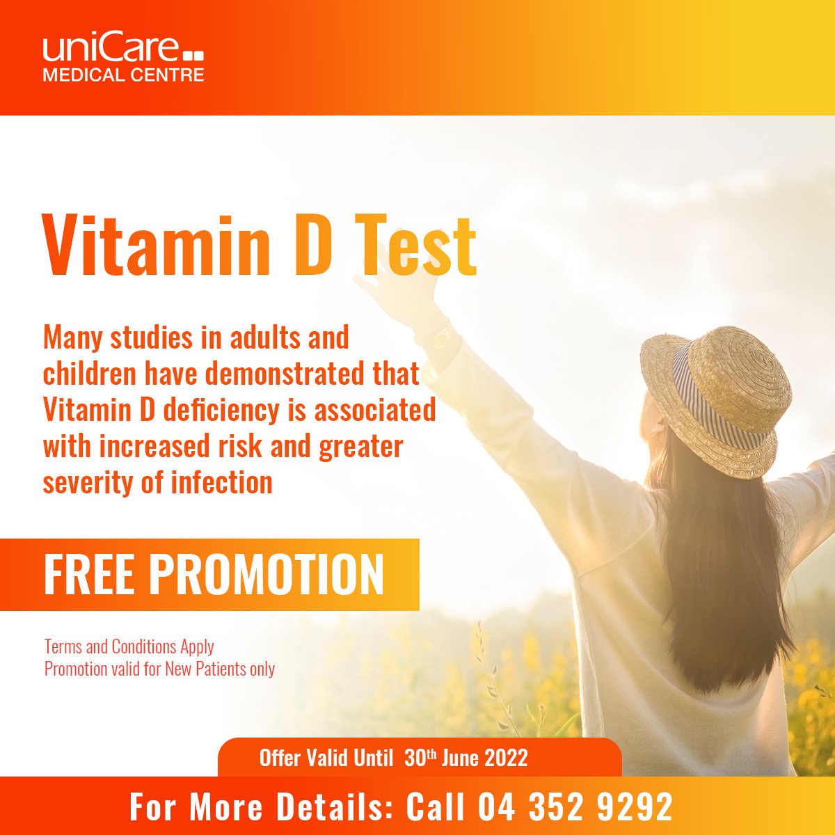 uniCaredubai's tweet photo. Get a Free Vitamin D Test (New Patients) at uniCare Burjuman and uniCare Mankhool!

Call 04 352 9292 for appointments! https://t.co/jAskxbQzDY