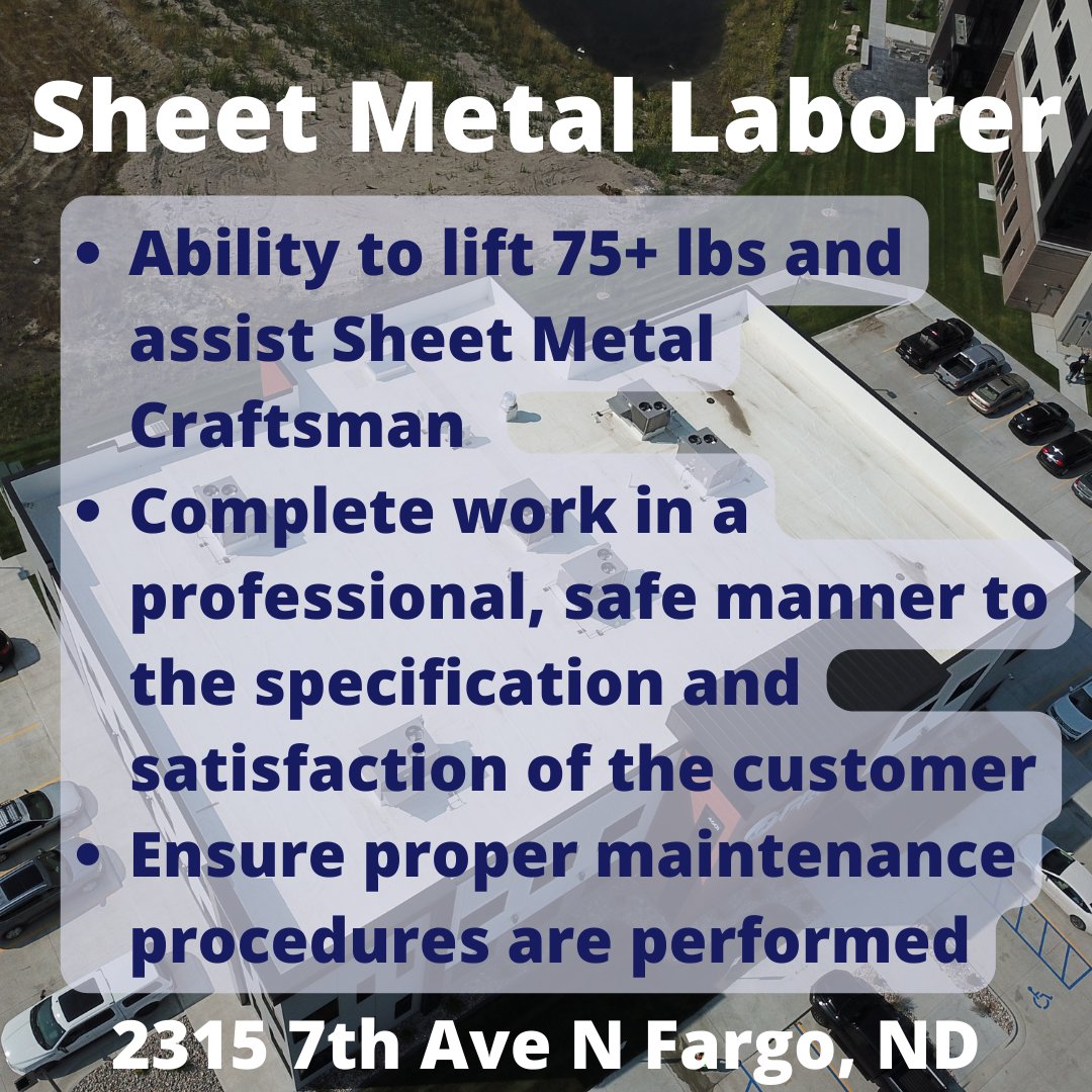 TectaDakotas's tweet photo. A key position of Warehouse Coordinator in Fargo is open for applications! They also are hiring commercial roofing foremen, commercial roofers, boom truck and equipment operators, roofing laborers, and sheet metal laborers. Apply in person or online https://t.co/vprLW4xwzP https://t.co/OVQRQIcdaI