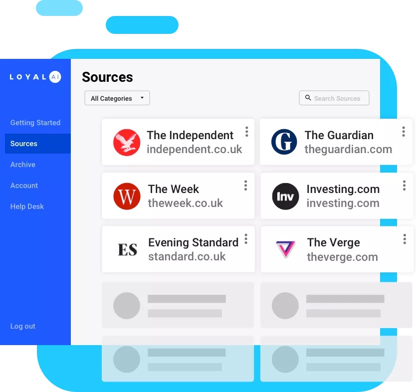 bemoreloyal's tweet photo. Get the latest relevant news with #LOYALAI's AI-powered #NewsSearch tool.
While the tool automatically searches over 600 reliable sources, you can also personalise your strategy so your top sources are always included.
Find out more here: https://t.co/rETM1YuBwB https://t.co/fhggslOhPy