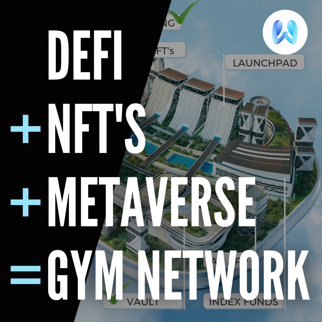 DeFi + NFTs + Metaverse = GYM NETWORK

Take what's working, put it together, and make it better. 🌟

That's what we aim for! 🚀

We combine the major trends to come up with new use cases that benefit all our users. 📈

#GYMNET #NFT #Metaverse #BSC #DeFi  #passiveincome