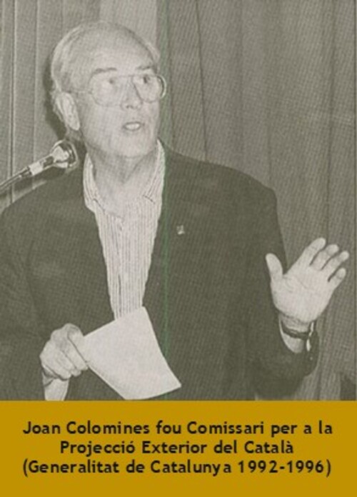 100jcolomines's tweet photo. Tuit 154    3/6/22

Joan Colomines fou Comissari per a la Projecció Exterior del Català (1992-1996) i Presidir la Comissió de Promoció de l’Ensenyament del català a les universitats de fora de l’Àmbit territorial de Catalunya coneguda com "Comissió de Lectorats de Catalunya" https://t.co/swQVDFxxry