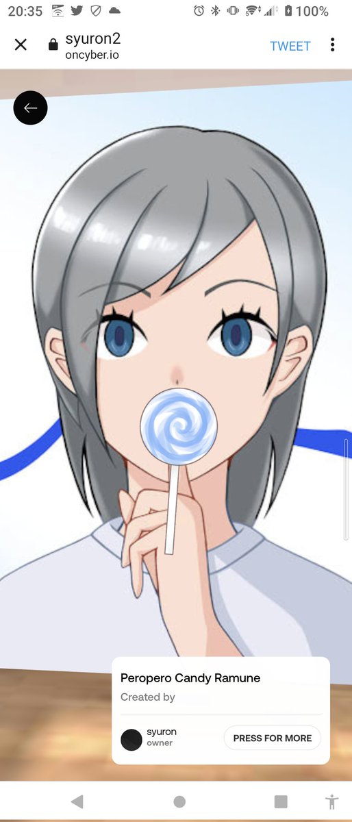 syuronron's tweet photo. @kinoco012 【NFTprprCandyGiveaway】

#prprCandy  @kinoco012 
いっしんさんの娘にアメを舐めてもらいました!😆 https://t.co/5T9rQf3nv4