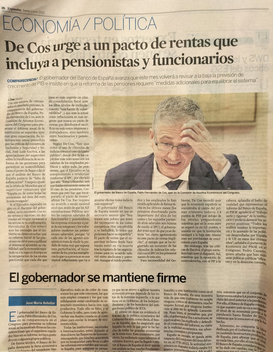 diegojromero's tweet image. El gobernador del #BancodeEspaña desmonta la farsa económica que el gobierno de #Sánchez, trata de hacernos ver de color de rosa.
#DeCos urge un pacto que encierra rebaja de pensiones y salarios públicos, afirmando que hoy somos más #pobres!
#ESPAÑA VA A LA QUIEBRA CON #ANTONIO!