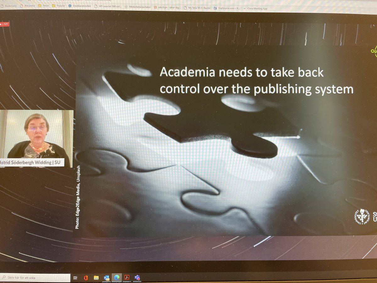 Important look forward by Astrid Söderbergh Widding on academic publishing #FocusOpenScience