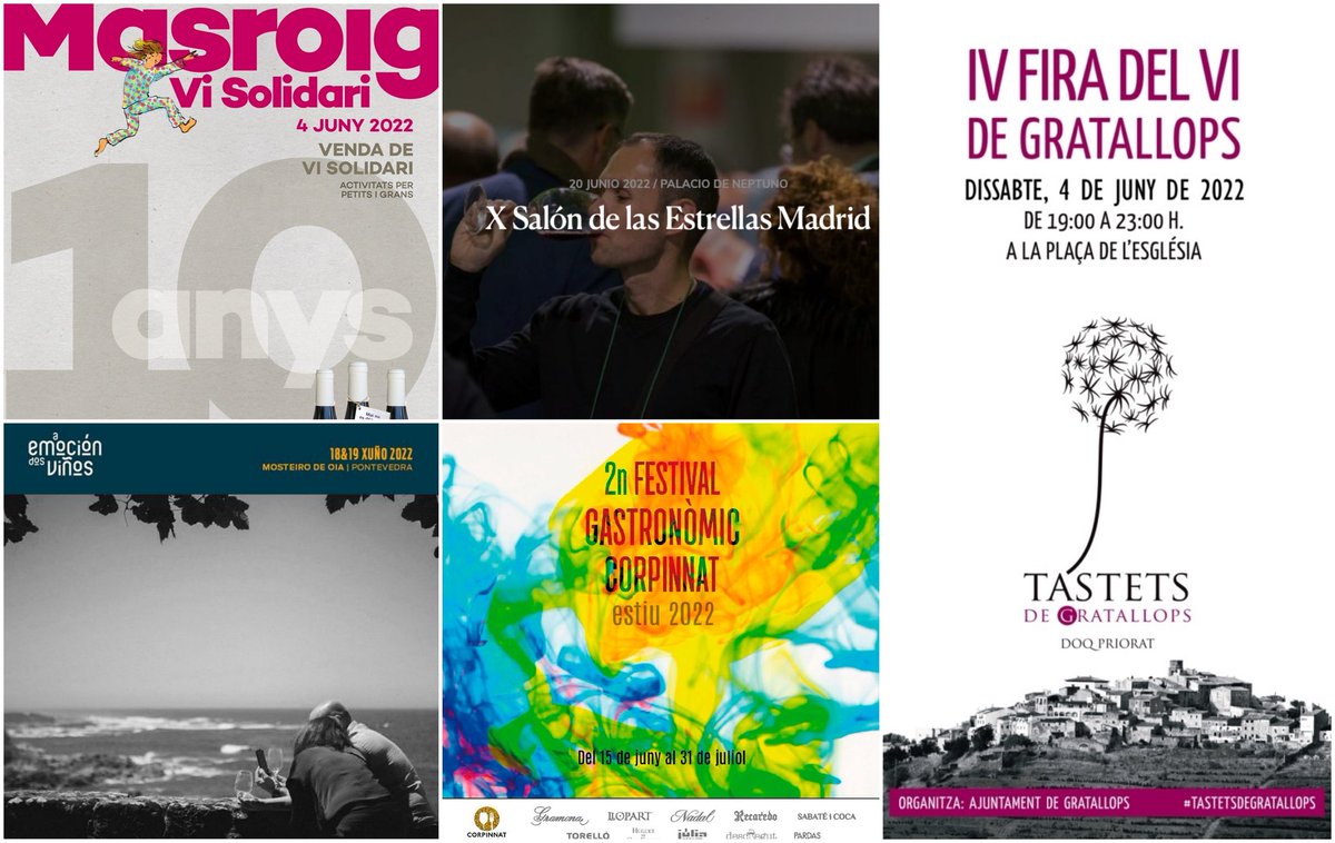 Agenda #winelover 2-3 junio: vinos internacionales en <a href="/MajuelosS/">Majuelos Singulares</a> en Valladolid, <a href="/corpinnatSW/">Corpinnat</a> en <a href="/UECatadores/">Unión Española de Catadores</a> , espumosos en <a href="/vilaviniteca/">vilaviniteca</a> , Nuevo Mundo con <a href="/lustforwine_es/">Lust for Wine</a> , monovarietales en <a href="/LAVINIA_ESP/">LAVINIA España</a> y cata aniversario en #AmigosdelaVid en Alcobendas
spanishwinelover.com/disfruta-559-c…