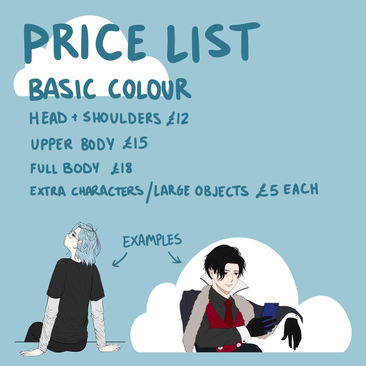 cloudstellation's tweet image. here is my commission info! i take payments via paypal. PLEASE NOTE that the items marked with * are PURELY DUE TO MY SKILL LEVEL. i have nothing against any of these art styles, do not bash anyone for enjoying these art styles or being part of these communities!!!