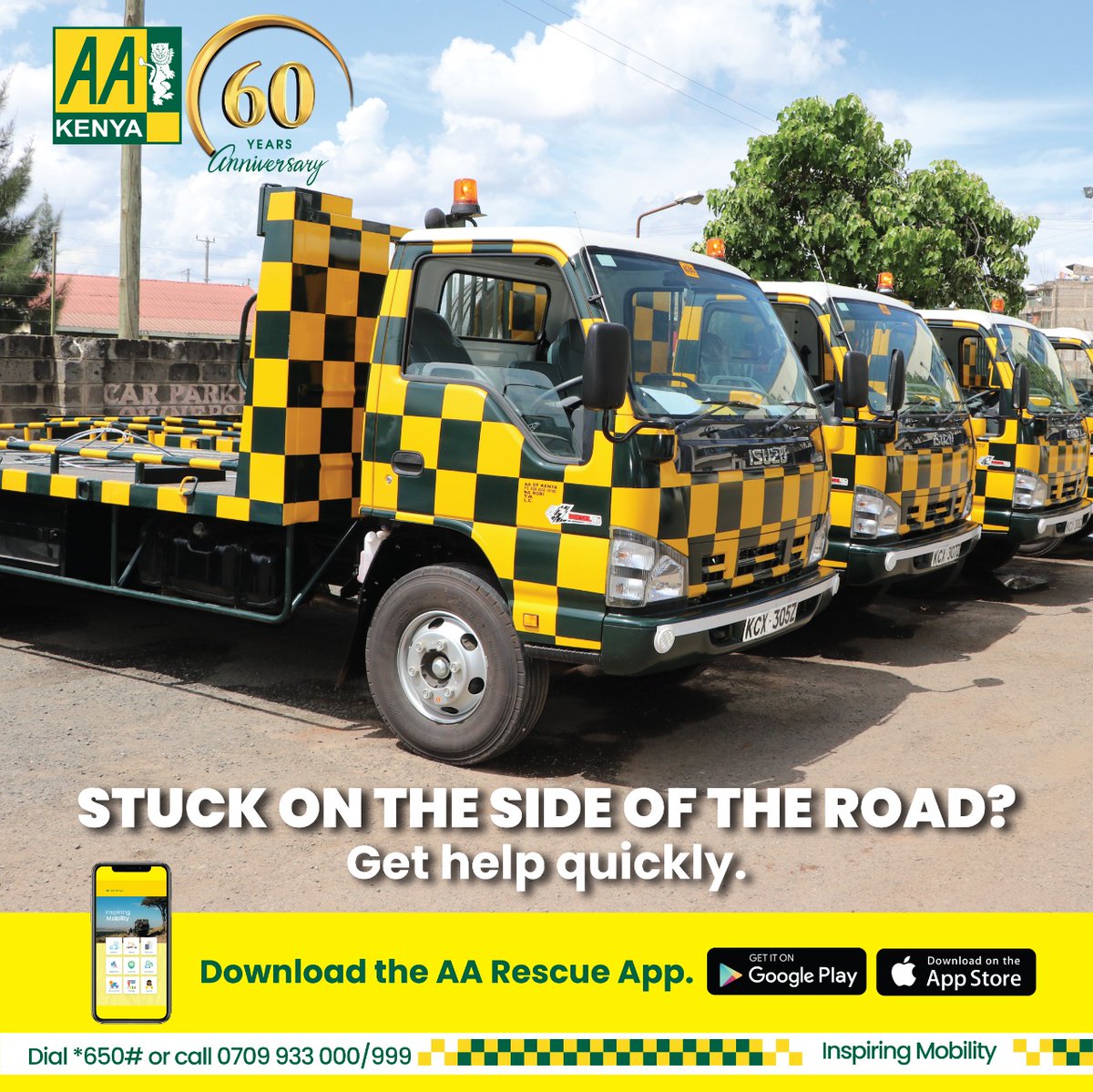 AAKenya's tweet photo. The AA Rescue app is a roadside assistance platform that provides all the rescue services you need when on the road. Whether you want your tyres changed, jump-starting, fuel delivery, or towing service you can request on the app. Download link; https://t.co/o9LYp3mM9U
#RescueApp https://t.co/YhuELDbQhF
