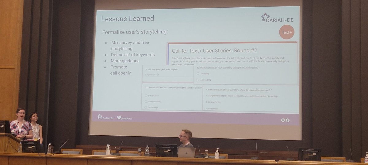 #DARIAH2022 <a href="/NanetteRissler/">Nanette Rißler-Pipka (@NanetteRissler@fedihum.org)</a> &amp; Melina Jander from Göttingen are presenting "stories" of researchers as users of #researchinfrastructures in the Arts and Humanities, un interesting feedback on users perspectives and role&amp; impact of RI! #storytelling <a href="/DARIAHeu/">DARIAH-EU | @dariaheu.bsky.social</a>