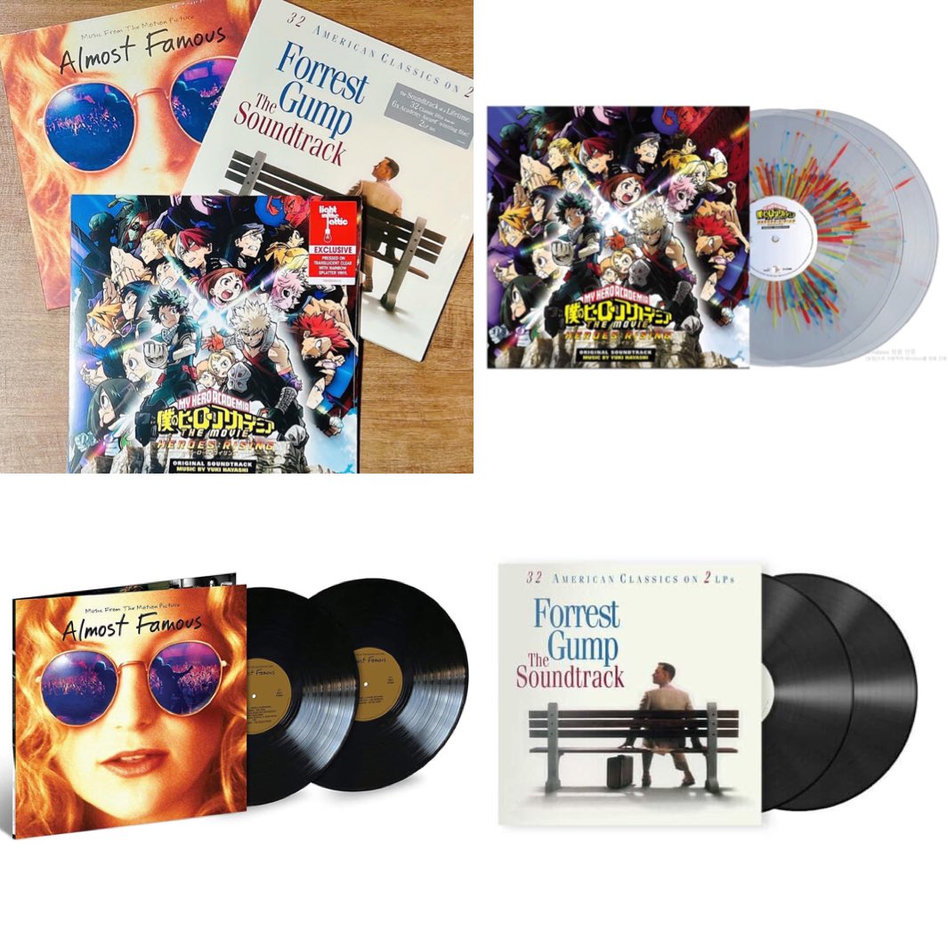 추천 영화 사운드트랙의 리이슈 및 재프레스 안내 • MY HERO ACADEMIA - Soundtrack by Yuki Hayashi (레인보우 스플래터 컬러반) • FORREST GUMP - The Soundtrack...