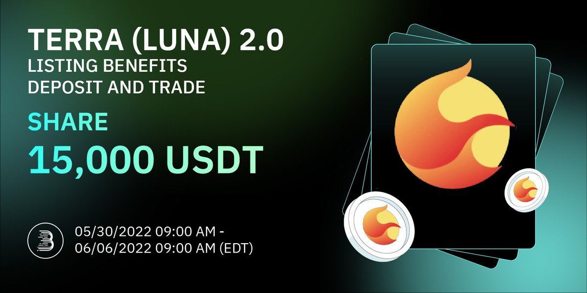 KataCrypto's tweet photo. 🥳Terra (LUNA) 2.0 Listing Benefits! Deposit and Trade to Share 15,000 USDT!

⏰Ends 06-06 9:00 AM (EDT)

Click for More Detail: https://t.co/NIVksYtUaT
Register: https://t.co/8MlQpbhCcM
Trade: https://t.co/YMdFdDVxY7 https://t.co/eXqnHUJtJq