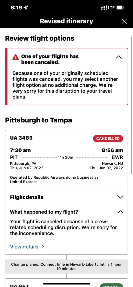 pascocap2002's tweet photo. Flight cancelled due to crew issues.. heard flight attendants talking about the captain partying too much last night. For safety it’s good the flight was canceled but for us who are flying are affected greatly. Next flight is tomorrow or the next day.. @united bad judgement https://t.co/kBsyVOtyyB