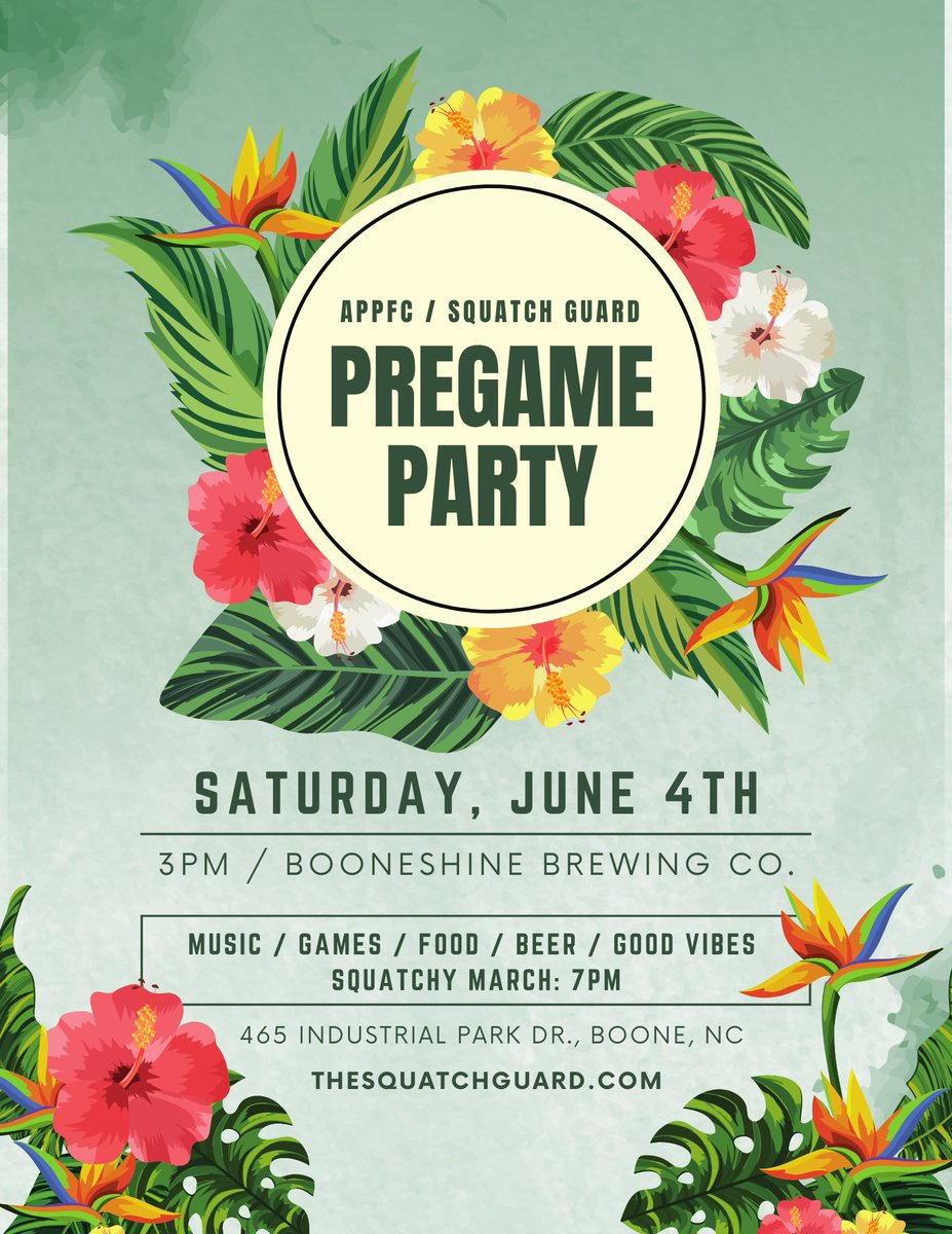 BIG-footie game this Saturday vs. the <a href="/ga_revolution/">Georgia Revolution FC</a> 
We need everyone out at the Ted Mack fields and, of course, at the PREGAME hype party -- we march at 7 !
#npsl #boonenc #boone #appalachianfc