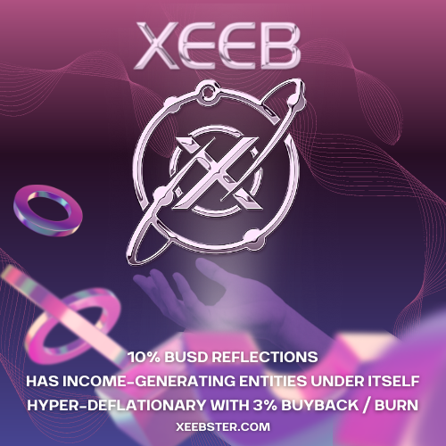 XEEBster_Token's tweet photo. BUSD reflection plus unique income generation π€. Yeah, $XEEB! π
#xeebster #xeeb #Revenuetoken #BUSD #investment #blockchain #Passiveincome #crypto #BSCGems #altcoin https://t.co/OXzhpx2XBf